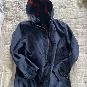 Scotch & Soda Blue Jacket with Hood and Weather-Resistant Design